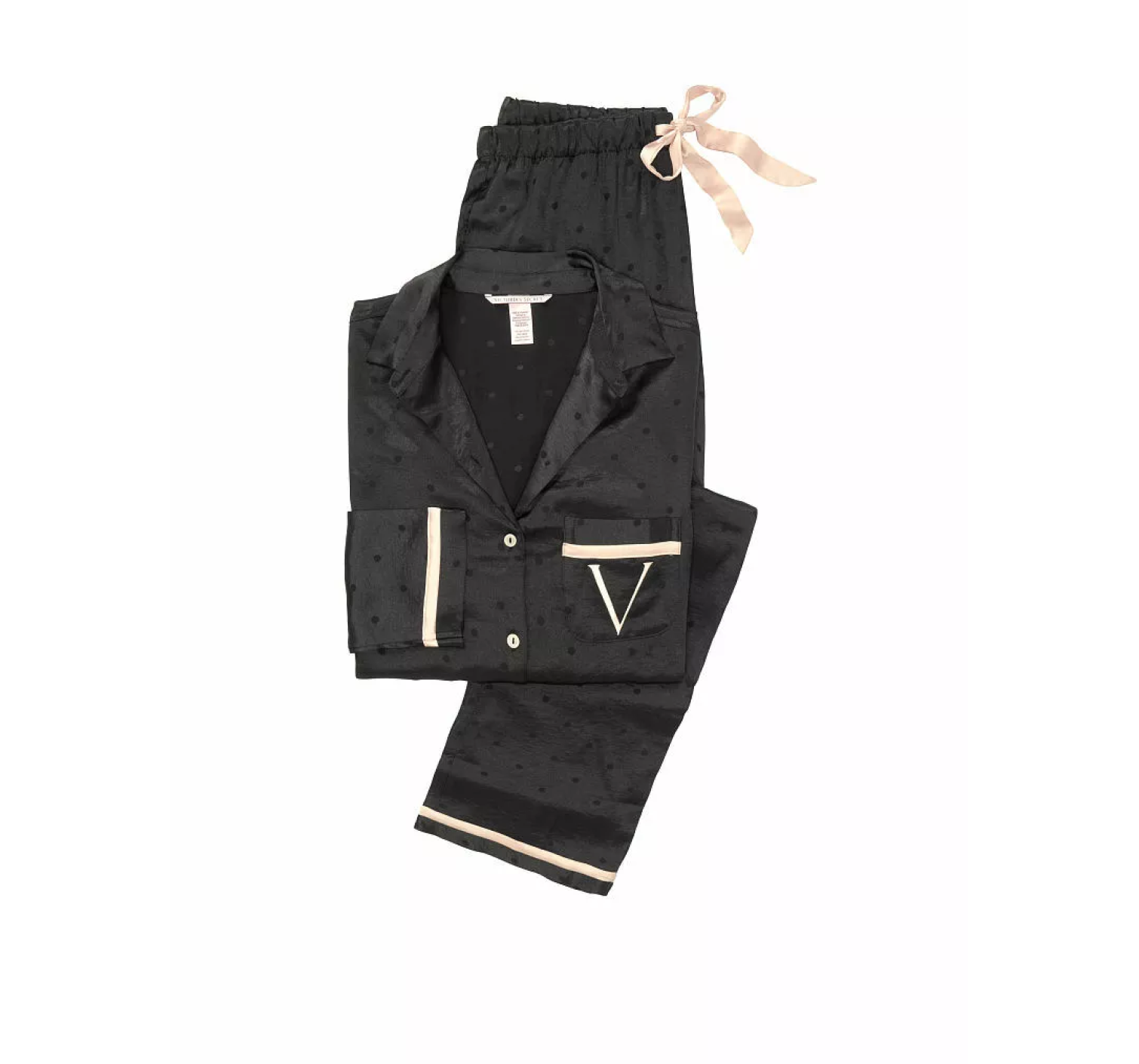 Сатинова піжама Satin Long Pajama Set Black
