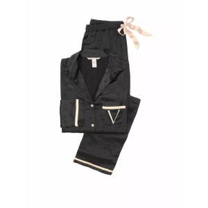 Сатинова піжама Satin Long Pajama Set Black