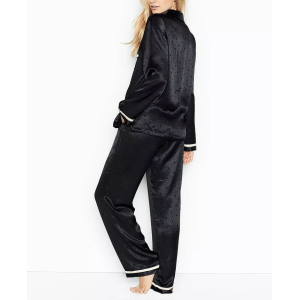 Сатинова піжама Satin Long Pajama Set Black