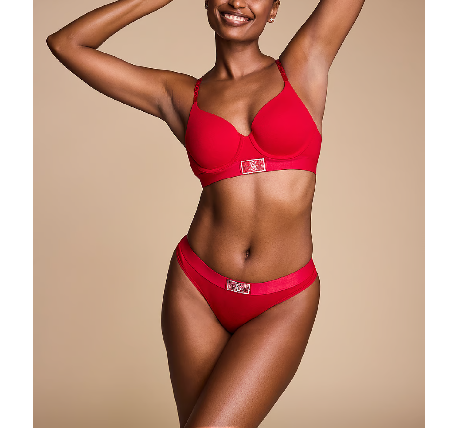 Трусики Logo Cotton Shine Patch Thong Panty Lipstick