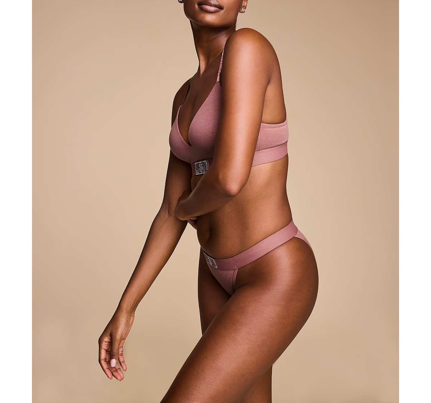 Трусики Logo Cotton Shine Patch Tanga Panty Vintage Rose