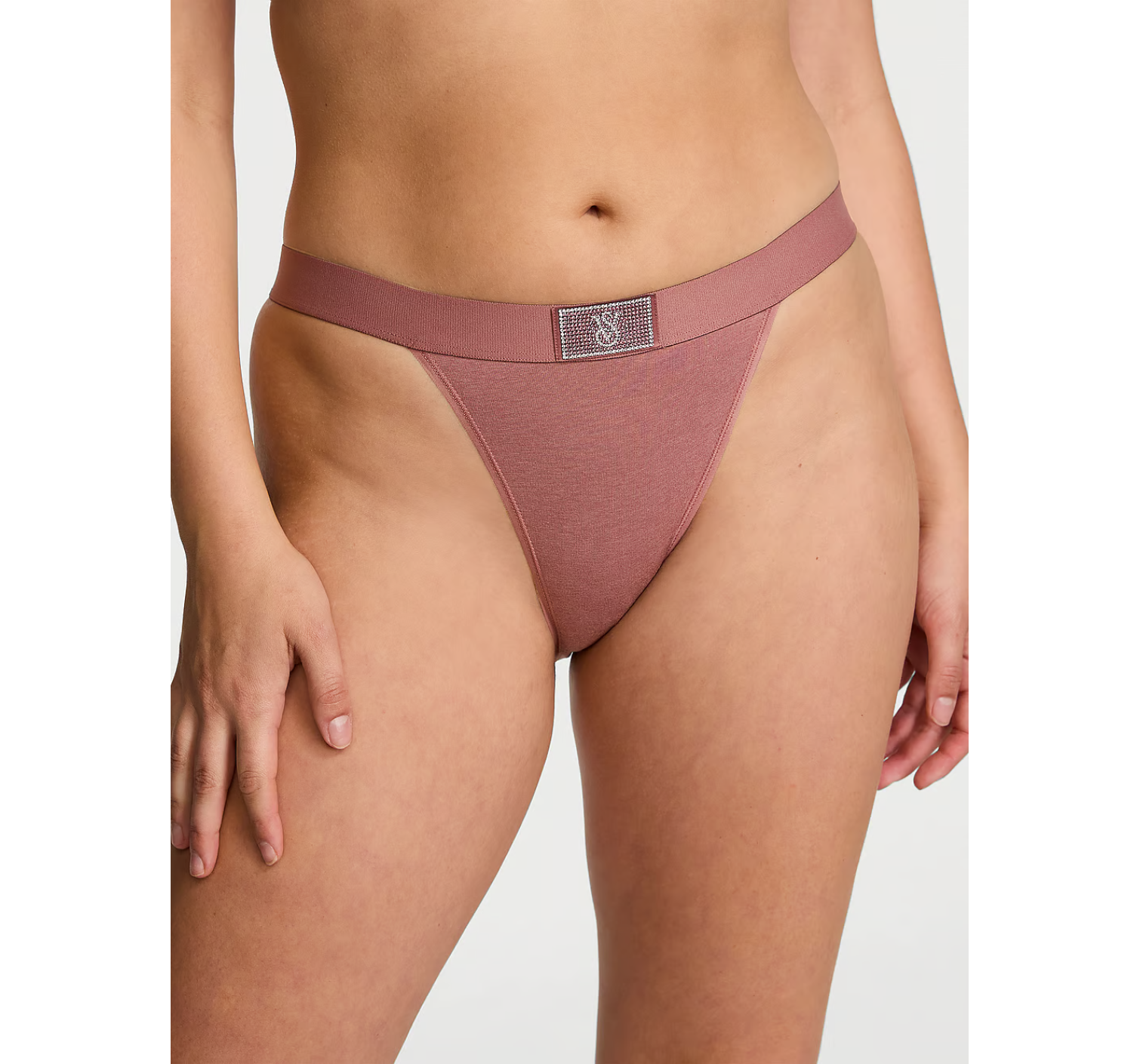Трусики Logo Cotton Shine Patch Tanga Panty Vintage Rose