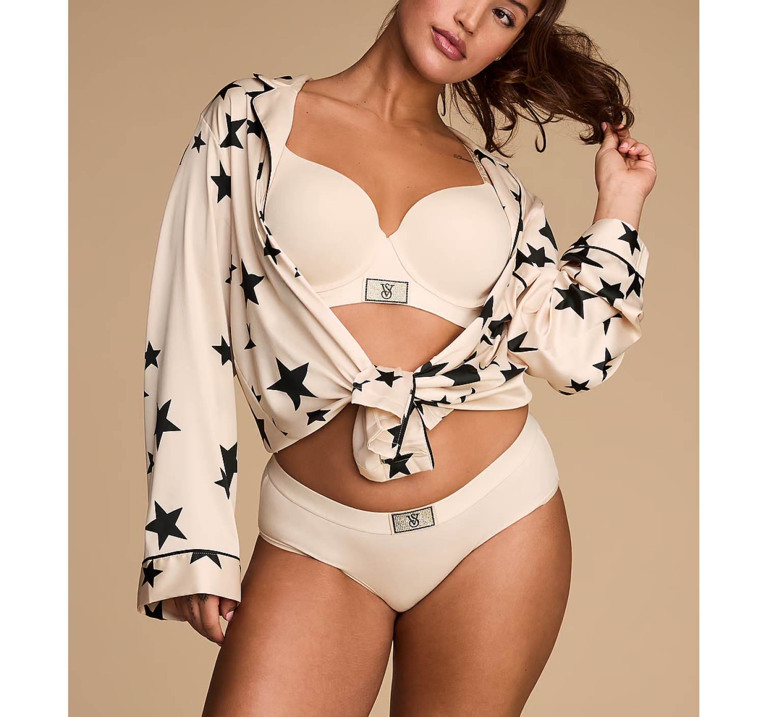 Трусики Logo Cotton Shine Patch Hiphugger Panty Marzipan