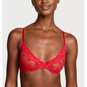 Комплект белья Tease Unlined Demi Bra Set Bright Vermillion Bows