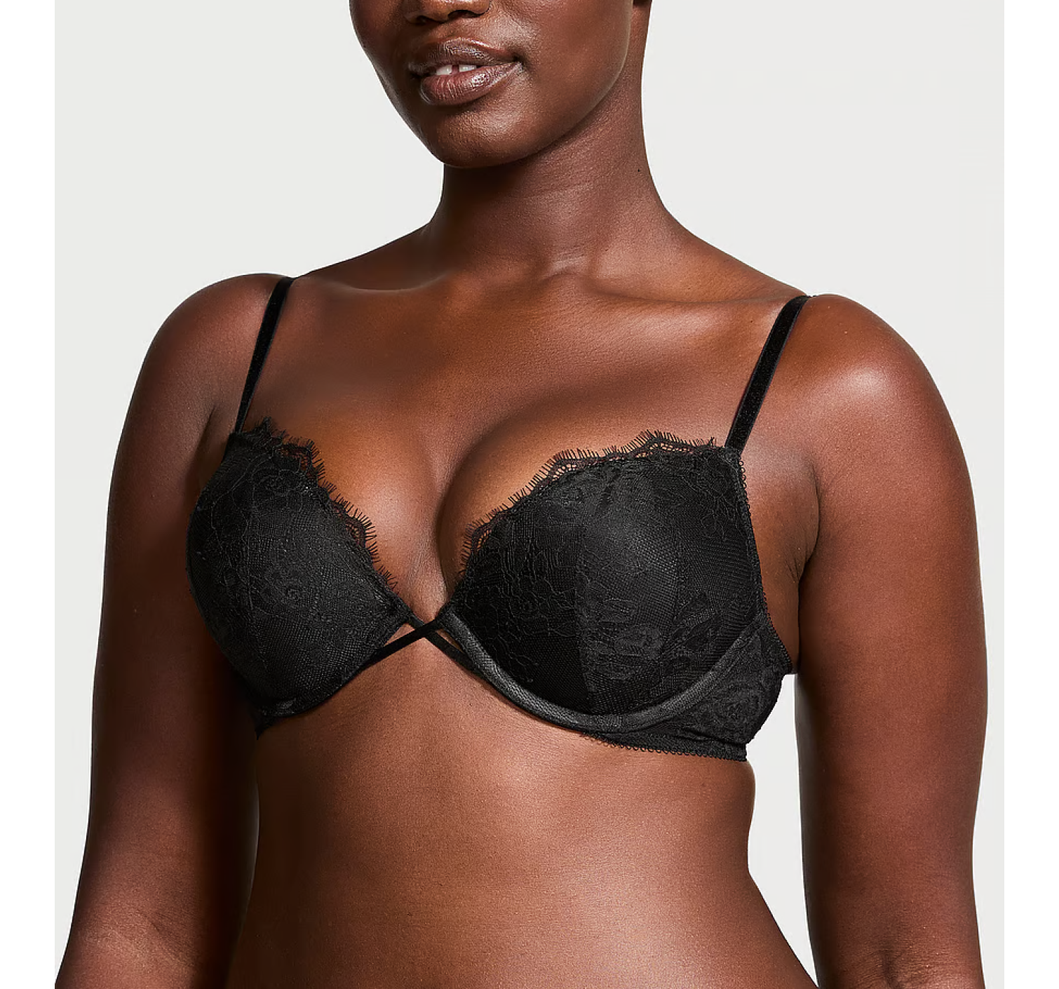 Комплект білизни Bombshell Add-2-Cups Rose Lace Push-Up Bra Set Black