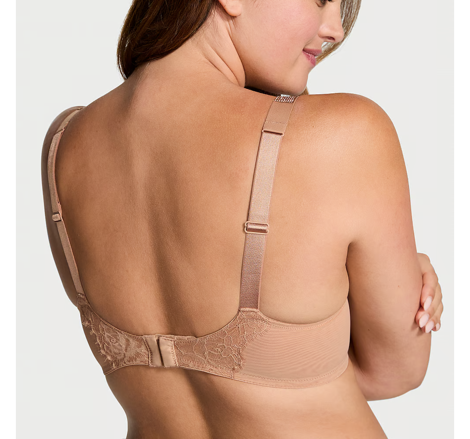 Комплект белья The Fabulous by Victoria's Secret Unlined Shine Strap Rose Lace Full-Cup Bra Set