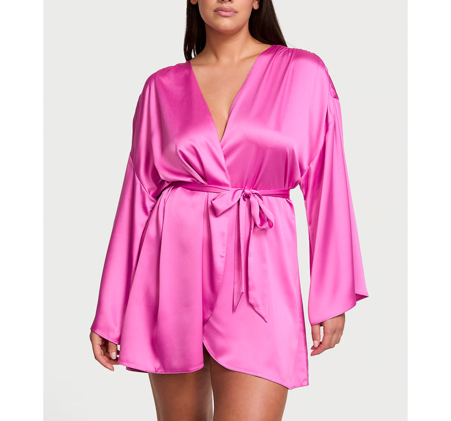 Сатиновий халат Short Satin Robe New Peony