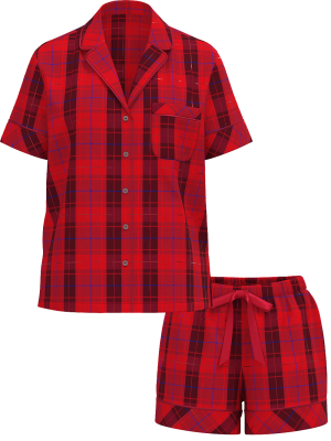 Піжама Flannel Short Pajama Set Red Plaid