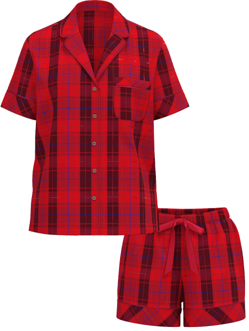 Піжама Flannel Short Pajama Set Red Plaid