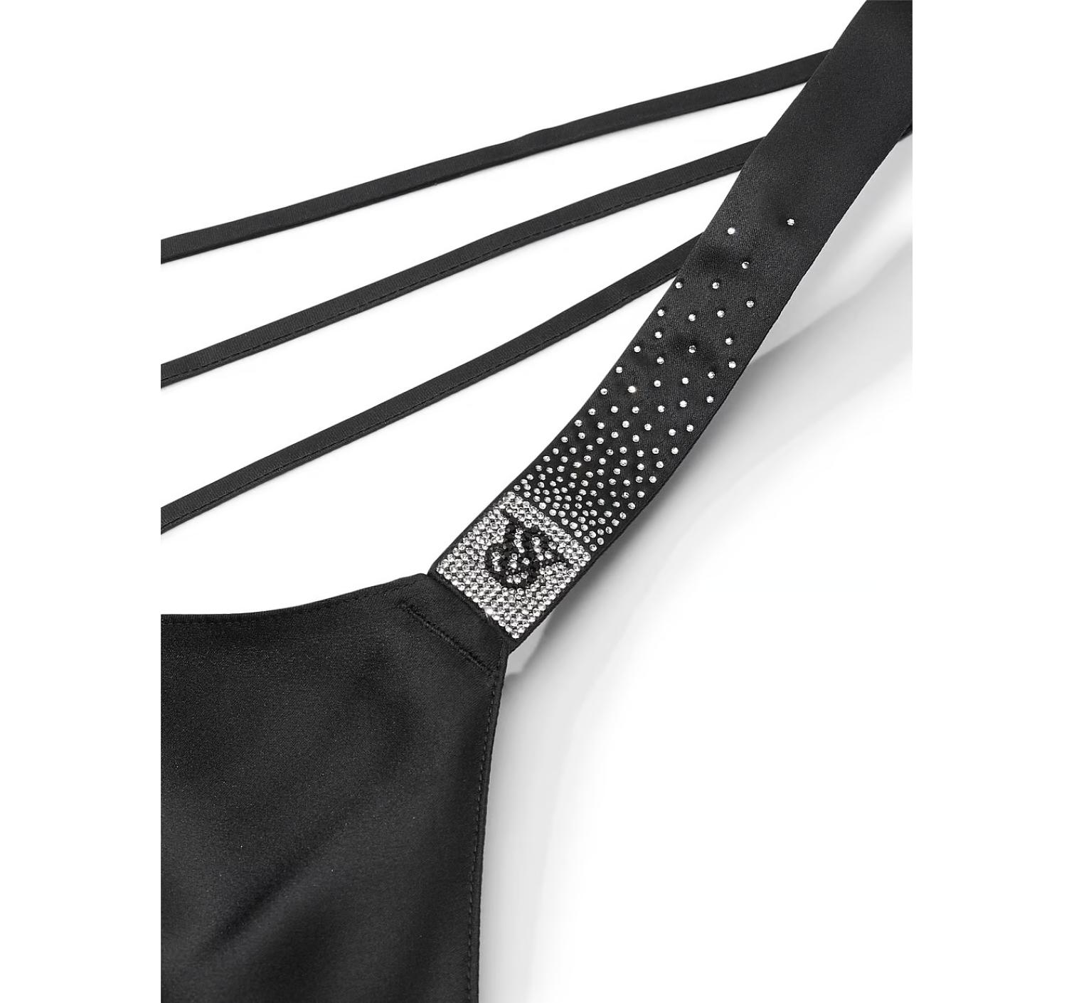 Пеньюар Scattered Shine Strap Satin Strappy-Back Slip Black
