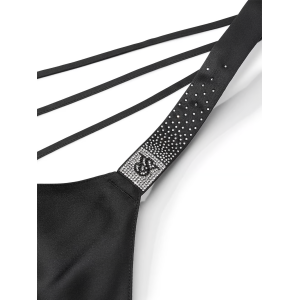 Пеньюар Scattered Shine Strap Satin Strappy-Back Slip Black