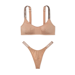 Комплект белья Shine Strap Scoop Bralette Set Praline