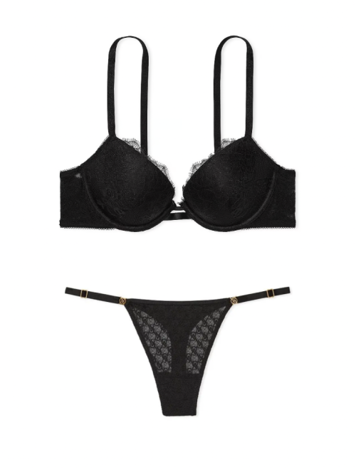 Комплект білизни Rose Lace Push-Up Bra Set Black