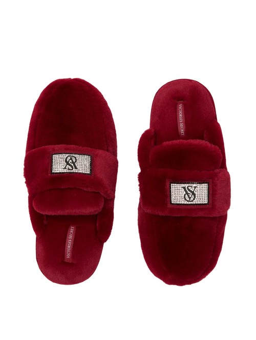 Домашні капці Luxe Plush Shine Patch Slide Slippers Red Lacquer