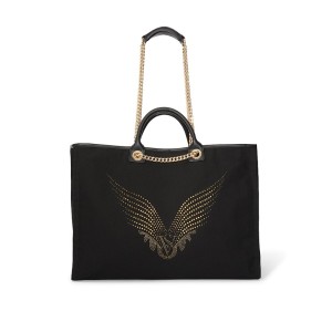 Сумка Backstage Double Handle Tote Black Gold Rhinestone