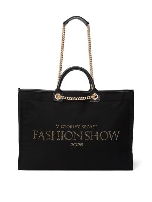 Сумка Backstage Double Handle Tote Black Gold Rhinestone