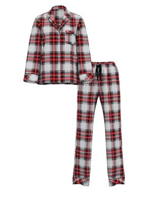 Піжама Flannel Long Pajama Set Plaid Print