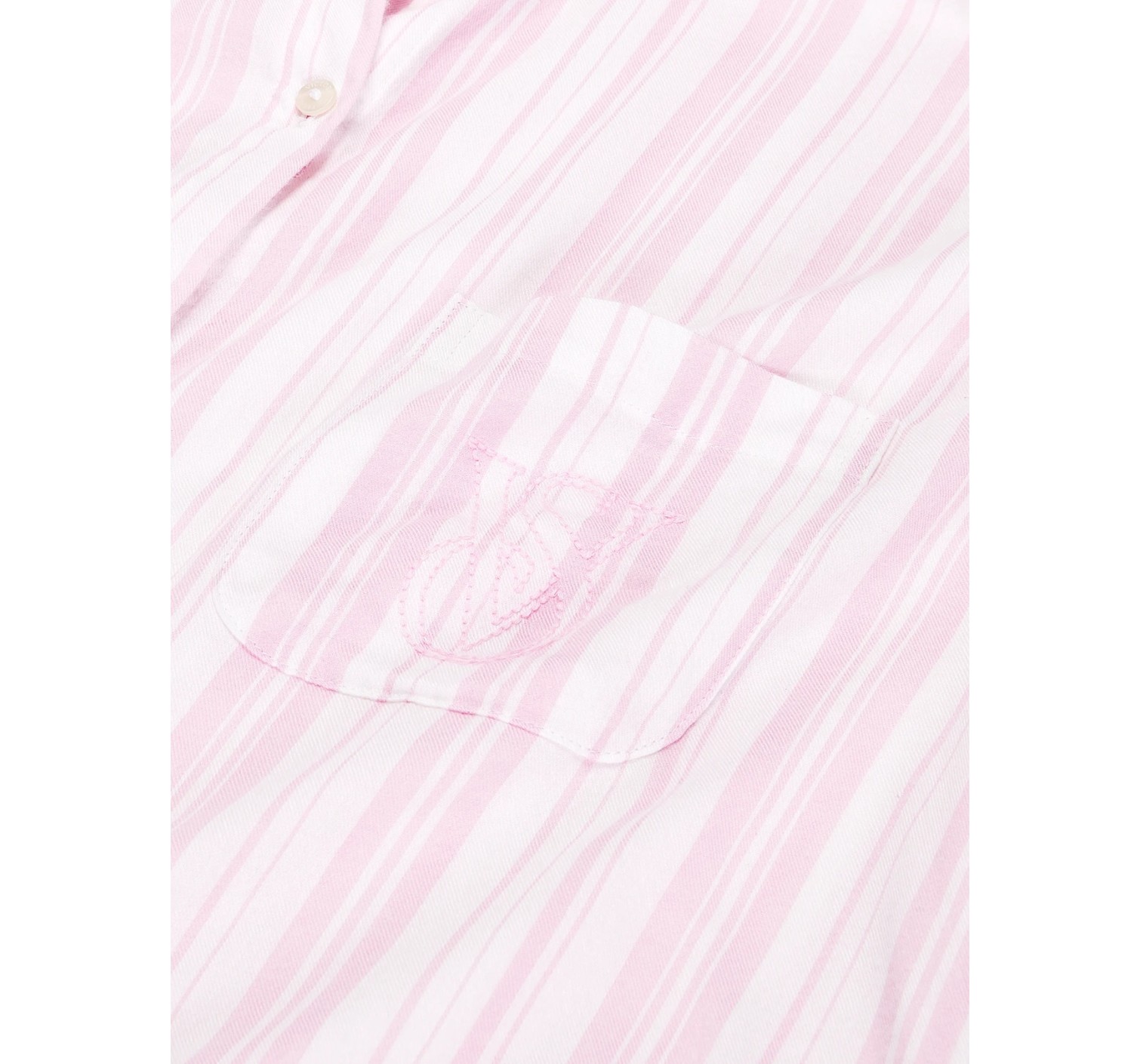 Піжама Victoria's Secret Modal-Cotton Long-Sleeve Short Pajama Set Angel Pink Stripe