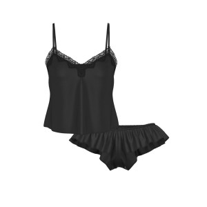 Піжама Tease Satin Lace-Trim Cami & Flutter Shorts Set