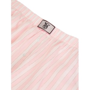 Пижама Victoria's Secret Flannel Long-sleeve Short Tee-Jama Set Pretty Blossom Stripes