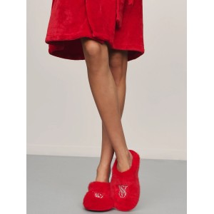 Домашні капці Luxe Plush Closed-Toe Slippers Lipstick