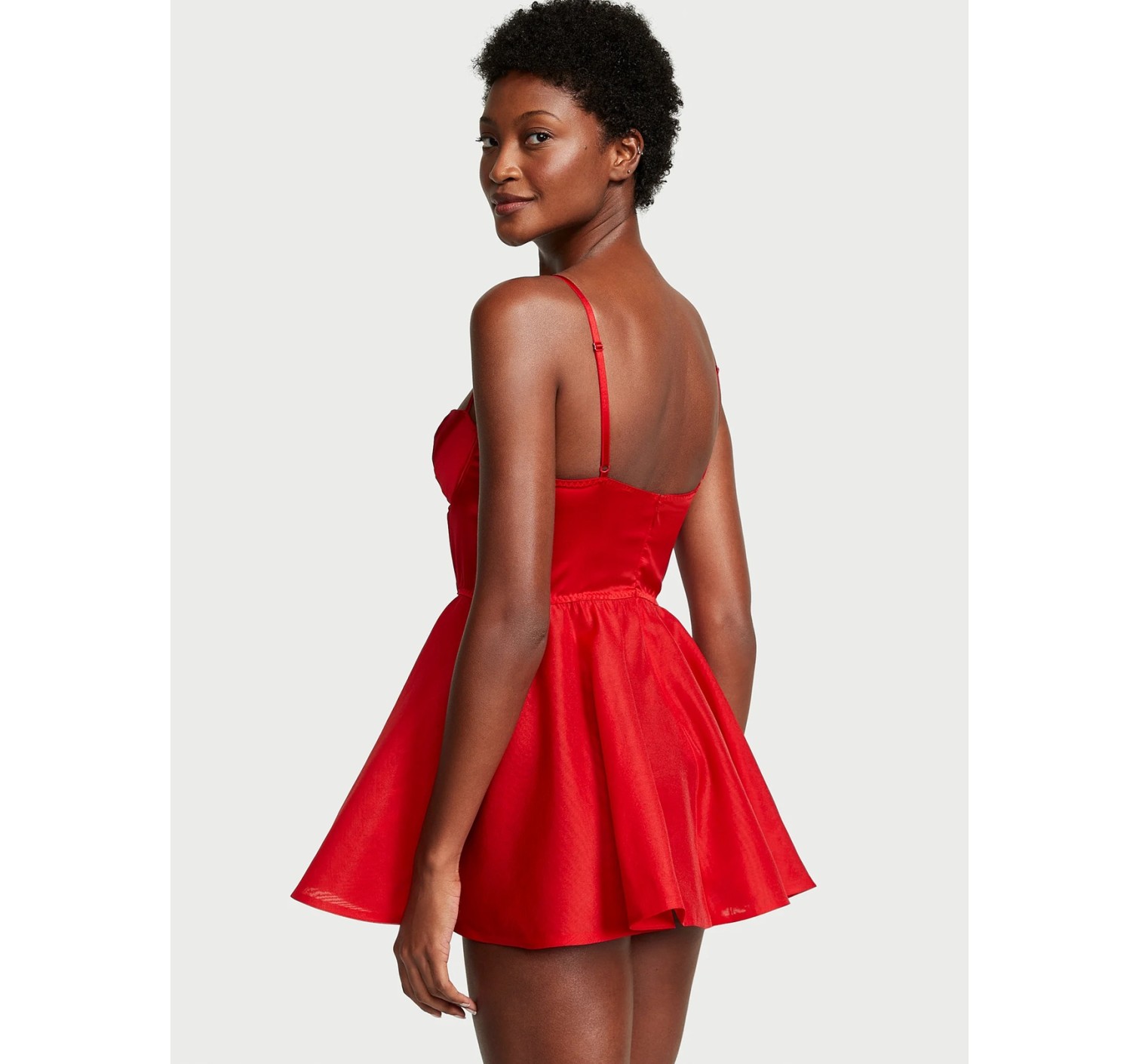 Пеньюар Вікторія Сікрет Lipstick Bow-Topped Bustier Slip Dress 