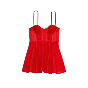 Пеньюар Вікторія Сікрет Lipstick Bow-Topped Bustier Slip Dress 