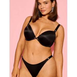 Комплект білизни Victoria's Secret Black Angel Shine Strap Push-Up Bra Set