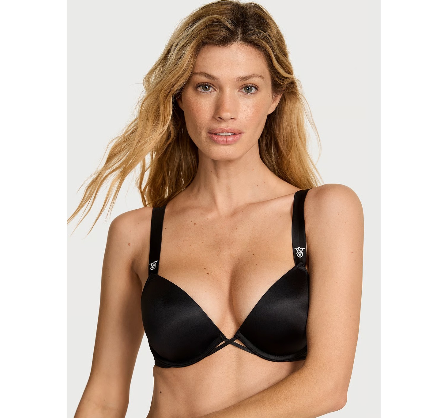 Комплект білизни Victoria's Secret Black Angel Shine Strap Push-Up Bra Set