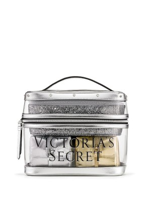 4 в 1 VICTORIA'S SECRET Metallic Sparkle Train case