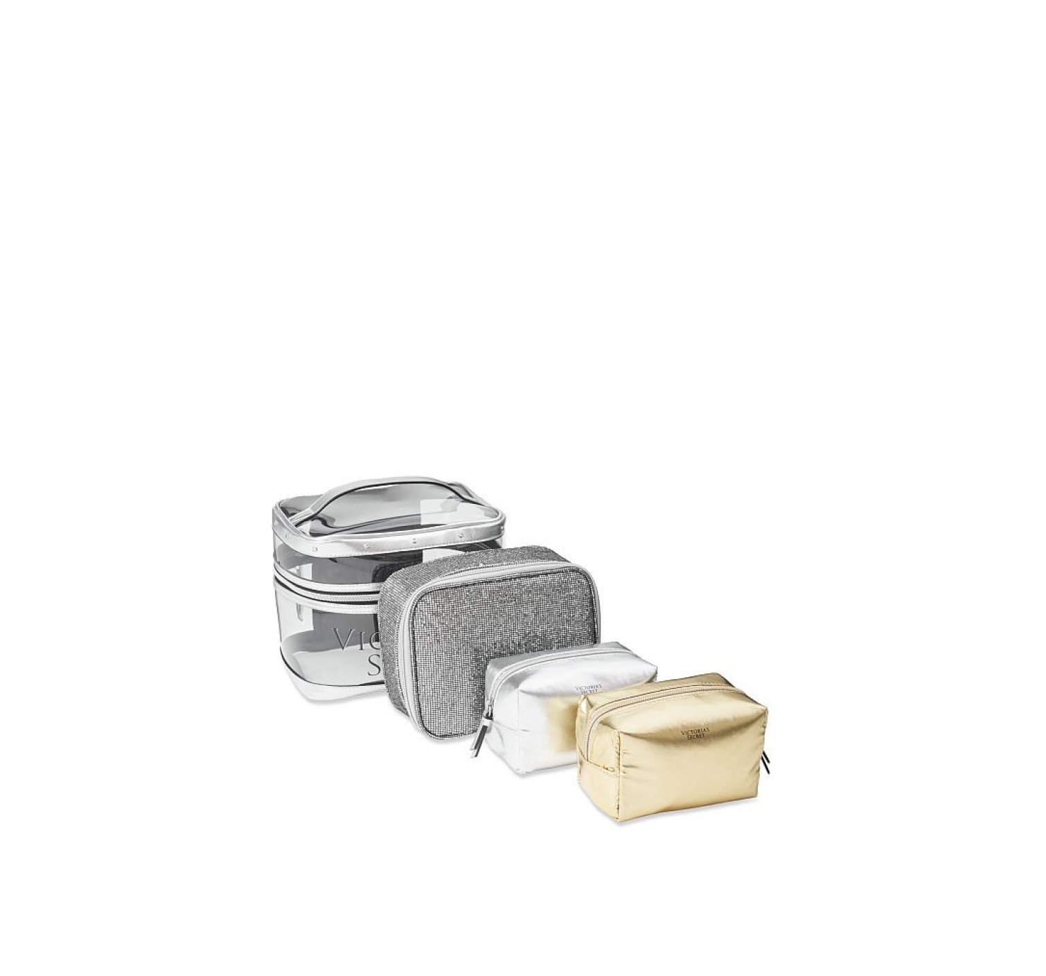 4 в 1 VICTORIA'S SECRET Metallic Sparkle Train case