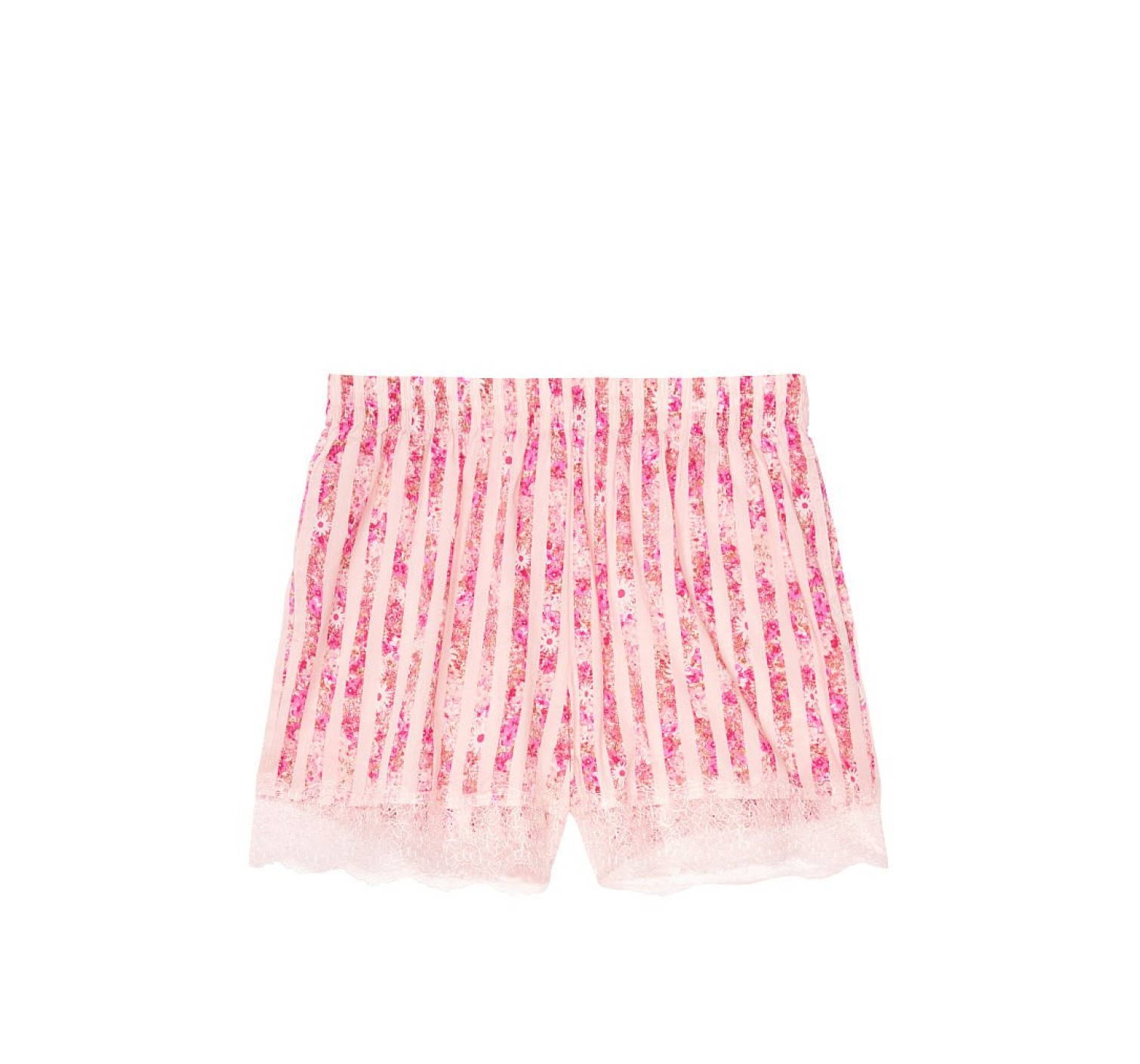 Пижама Victoria’s Secret Cotton Short Cami PJ Set Pink Stripes Flower print