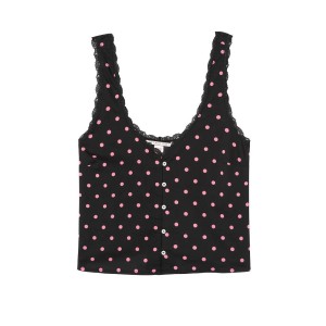 Піжама Victoria's Secret Cotton Short Cami PJ Set Pink Dot &amp; Lace