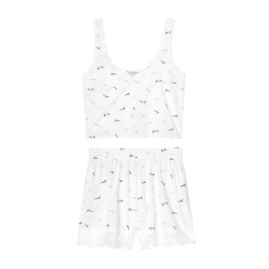 Піжама Victorias Secret Cotton Short Cami PJ Set White & Lace