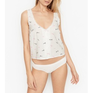 Піжама Victorias Secret Cotton Short Cami PJ Set White & Lace