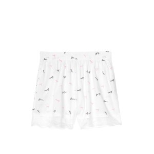Піжама Victorias Secret Cotton Short Cami PJ Set White & Lace