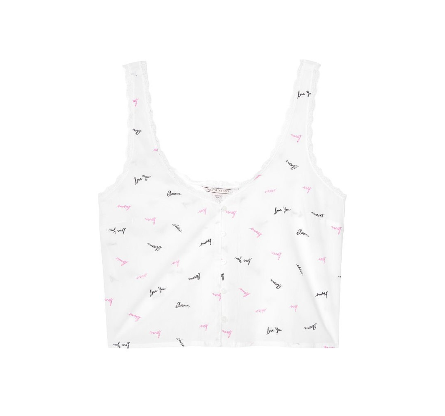 Піжама Victorias Secret Cotton Short Cami PJ Set White & Lace