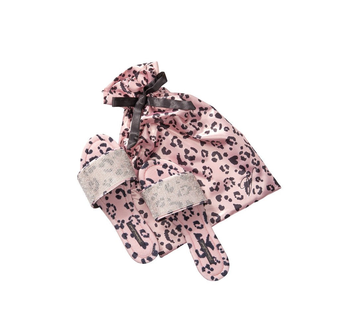 Домашні капці Victoria's Secret Pink Leopard Slippers Velvet Rhinestones Slides