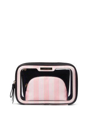 Косметичка 3в1 Victoria’s Secret Beauty Bag Pink Stripe