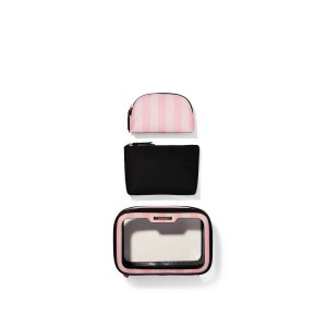 Косметичка 3в1 Victoria's Secret Beauty Bag Pink Stripe