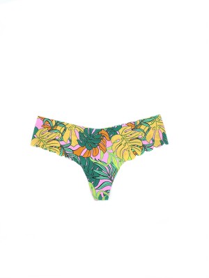Трусики стринги бесшовные Victoria's Secret No Show Thong panty Tropical Print 