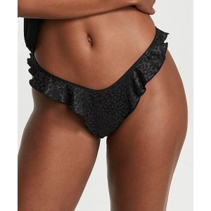 Трусики VS Very Sexy Satin Thong panty Black Leopard