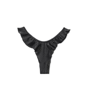 Трусики VS Very Sexy Satin Thong panty Black Leopard