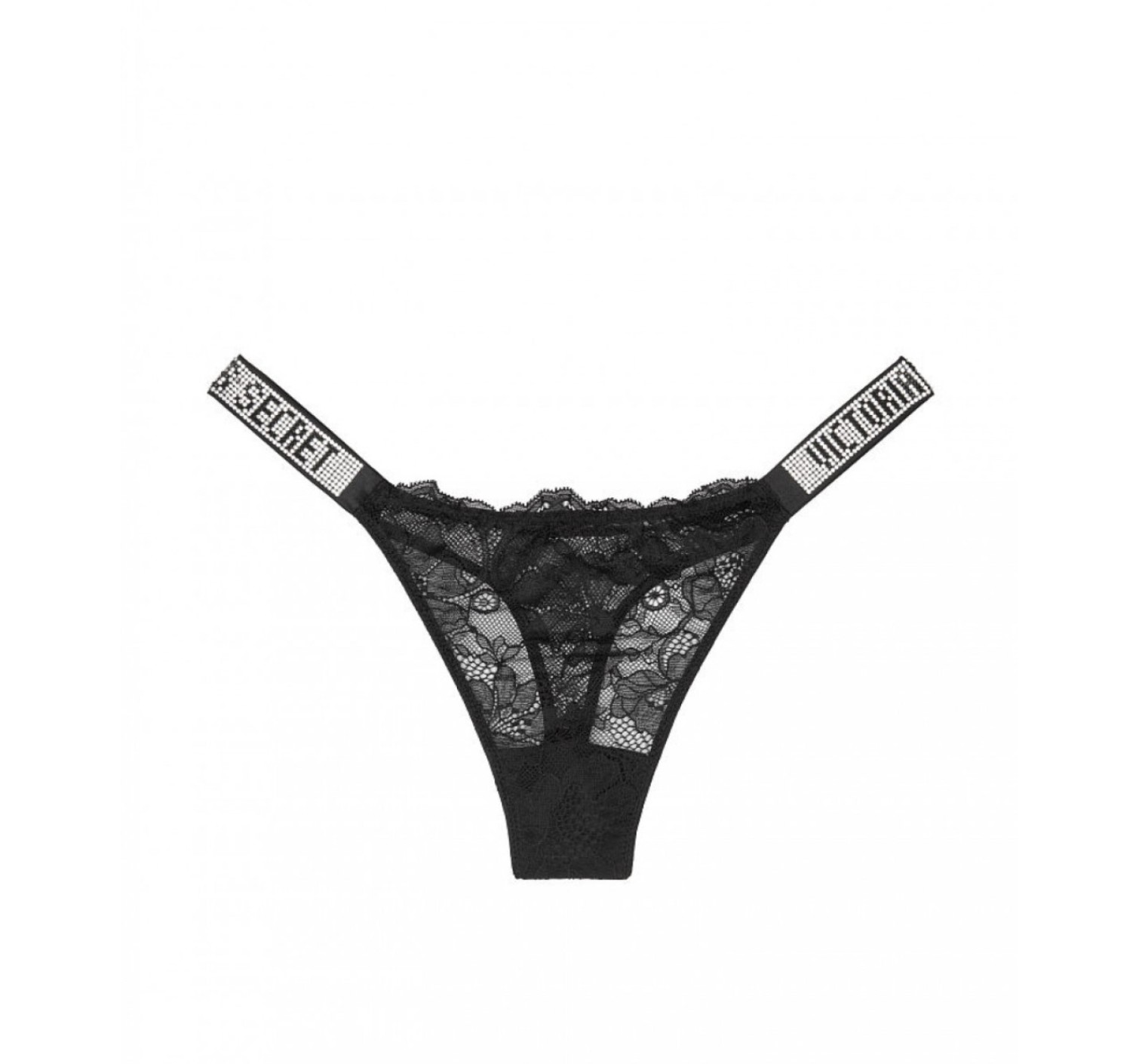 Черный комплект белья Виктория Сикрет Unlined Lace Shine Strap Balconette Bra set