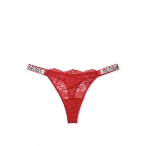 Червоний комплект білизни Вікторія Сікрет Unlined Lace Shine Strap Balconette Bra set