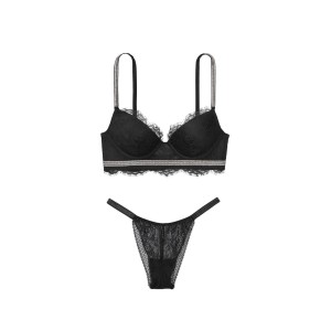 Комплект білизни Victoria's Secret Very Sexy Crystal strap Black Lace bra