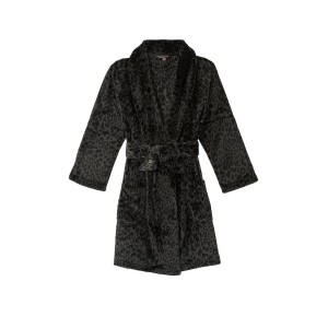 Халат Victoria's Secret Logo Short Cozy Robe Black Leopard