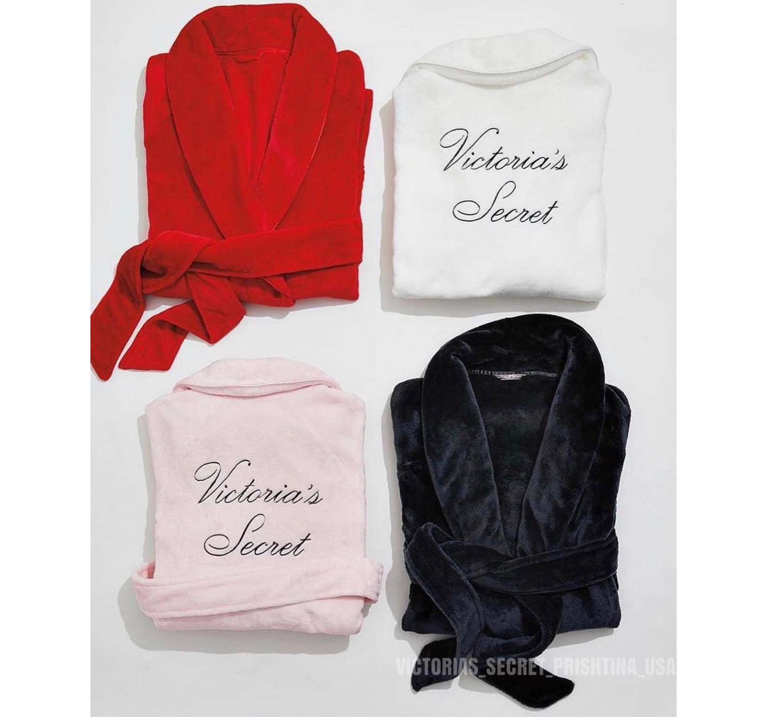Халат Victoria’s Secret Logo Short Cozy Robe Bright Cherry