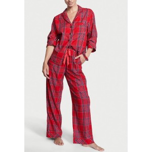 Пижама Victoria’s Secret Flannel Long PJ Set Lipstick Bold Lurex Plaid