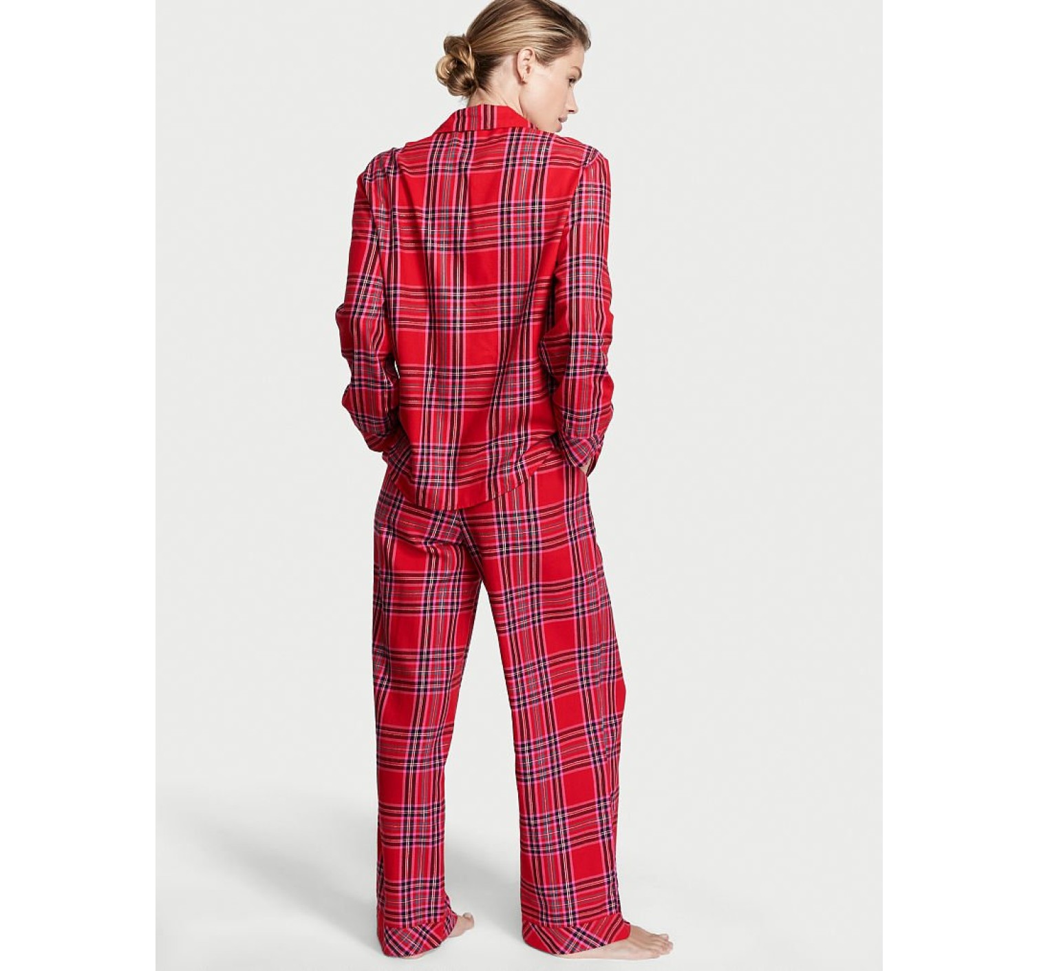 Пижама Victoria’s Secret Flannel Long PJ Set Lipstick Bold Lurex Plaid